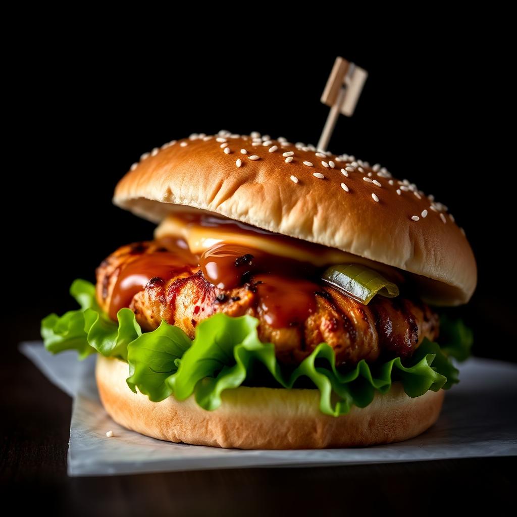 Grilled Chicken Burger with Fries